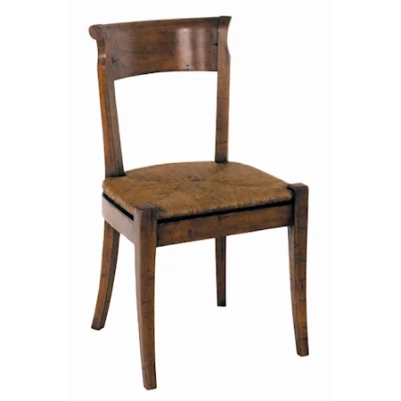 Country English Side Chair with Rush Seat